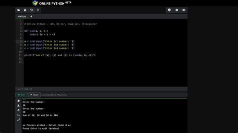 Online Python Interpreter .